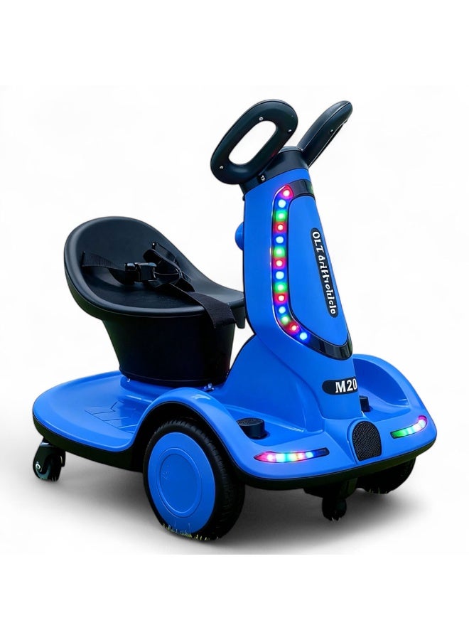 ALBADER Kids Scooter With 4 Wheels, Electric scooter For Kids With Comfortable Seat & Safety Belt, scooter For Children Remote Control, 360° Degree Rotating, Ride Toys With Lights & Music - Image 1